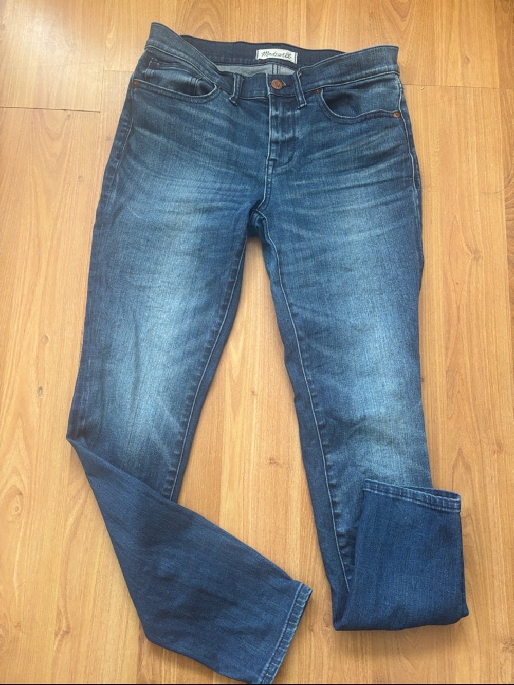 Madewell Medium Dark Blue Straight-Leg Jeans